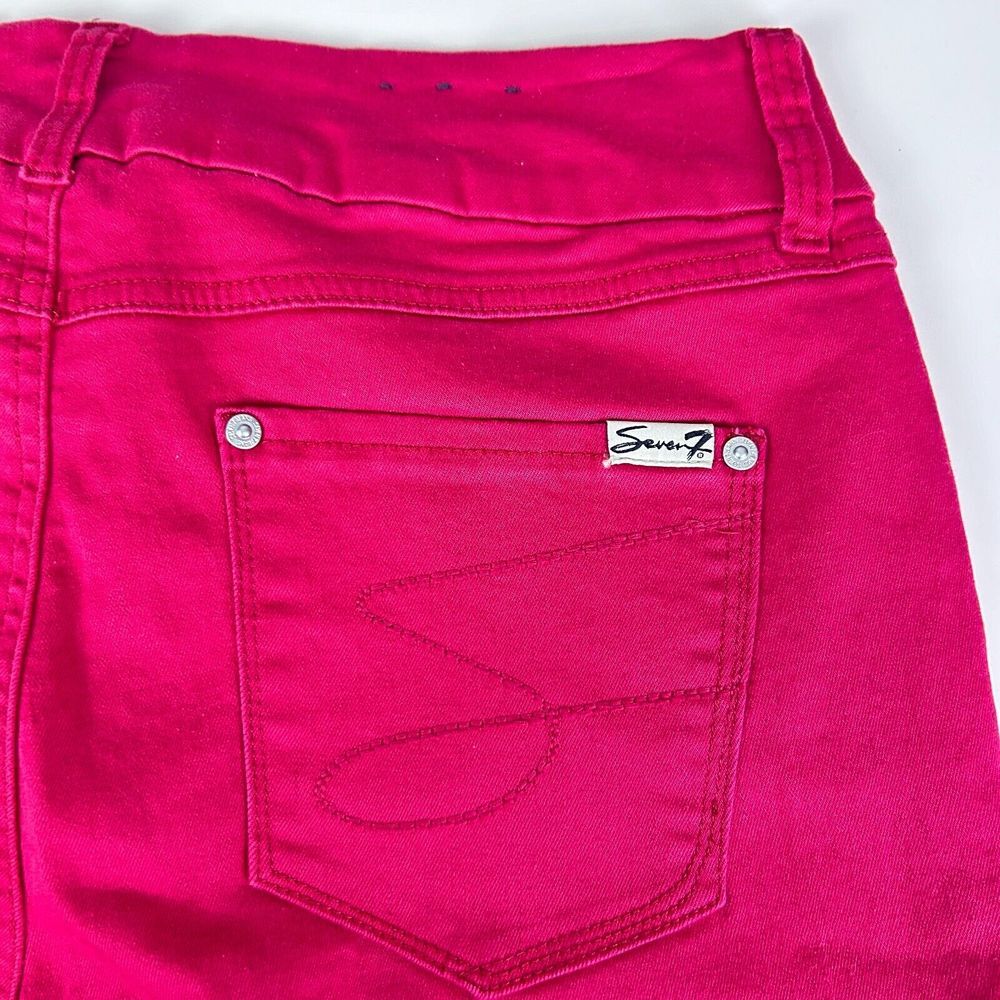 Seven7 Pink Tummyless Zip Fly High Rise‎ Skinny Casual Denim Jeans Size 16 - Picture 11 of 14
